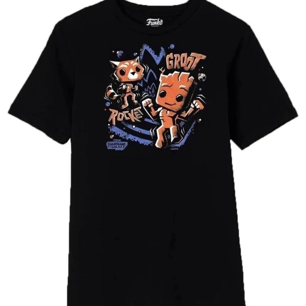 Funko Black Tee with Rocket and Groot Graphic -New- Size XL GOG3